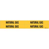 Brady 7196-4 "Natural Gas" Pipe Markers, Self-Adhesive, 1-1/8" H x 7" W, Black on Yellow