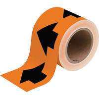 Brady 91410 Directional Arrow Pipe Marker Tape, 90', Black on Orange