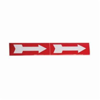 Brady 76505 Marqueurs de tuyau avec fl&egrave;ches, Autocollant, 2-1/4" h x 7" la, Blanc/rouge