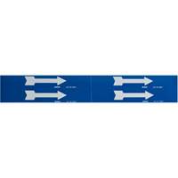 Brady 93247 Arrow Pipe Markers, Self-Adhesive, 1-1/8" H x 7" W, White on Blue