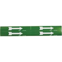 Brady 93257 Arrow Pipe Markers, Self-Adhesive, 1-1/8" H x 7" W, White on Green