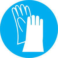 Brady 58557 &eacute;tiquettes avec pictogramme Right to Know - Gants, Vinyle, Feuille, 1-1/4" lo x 1-1/2" la