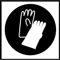 Brady 58555 &eacute;tiquettes avec pictogramme Right to Know - Gants, Vinyle, Feuille, 5/8" lo x 3/4" la