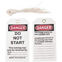 Brady 66057 &eacute;tiquettes de verrouillage, Plastique, 3" la x 5-3/4" h, Anglais