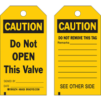 Brady 86487 &eacute;tiquettes de s&eacute;curit&eacute;, Plastique, 4" la x 7" h, Anglais