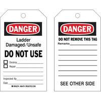 Brady 86476 &eacute;tiquettes de s&eacute;curit&eacute;, Plastique, 4" la x 7" h, Anglais