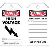 Brady 86542 &eacute;tiquettes de s&eacute;curit&eacute;, Plastique, 3" la x 5-3/4" h, Anglais
