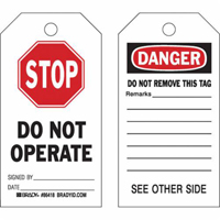 Brady 86537 Accident Prevention Tags, Polyester, 3" W x 5-3/4" H, English
