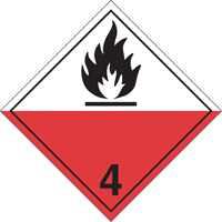 Incom Top Tape & Label TT420SS Spontaneous Combustibles TDG Placard, Plastic
