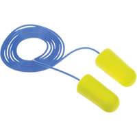 3M 311-1250 Bouchons d'oreilles n&eacute;on jaune E-A-Rsoft, Vrac - Sac en poly, Avec cordon