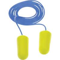 3M 311-1250 Bouchons d'oreilles n&eacute;on jaune E-A-Rsoft, Vrac - Sac en poly, Avec cordon