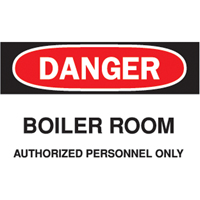 Accuform Signs MCHL165VP "Boiler Room" Sign, 7" x 10", Plastic, English