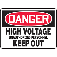 Accuform Signs MELC050VS "High Voltage" Sign, 7" x 10", Vinyl, English