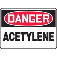 Accuform Signs MCHL174VP "Acetylene" Sign, 10" x 14", Plastic, English