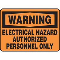 Accuform Signs MELC312VS "Electrical Hazard" Sign, 7" x 10", Vinyl, English