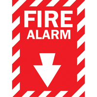 Accuform NMC MFXG904VA "Fire Alarm" Sign, 14" x 10", Aluminum, English with Pictogram