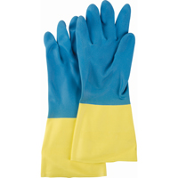 Mapa Professional 405428ZQK Two Tone NS53 Gloves, Size Medium/8, 13" L, Neoprene/Rubber Latex, Flock-Lined Inner Lining, 28-mil