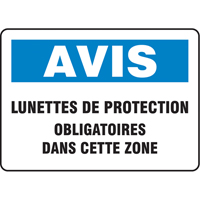 Accuform NMC FRMPPA821VP Enseigne  Luntettes de protection , 7" x 10", Plastique, Français