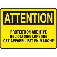 Accuform Signs FRMPPE431VS "Protection auditive" Sign, 7" x 10", Vinyl, French