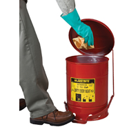 Justrite 09500 Contenants pour d&eacute;chets huileux, Homologu&eacute; FM/List&eacute; UL, 14 gal. US, Rouge