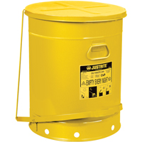 Justrite 9701 Contenants pour d&eacute;chets huileux, Homologu&eacute; FM/List&eacute; UL, 21 gal. US, Jaune