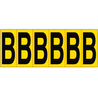 Accuform NMC NCH603BYL Individual Adhesive Letter Markers, B, 2-15/16" H, Black on Yellow