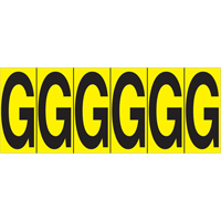 Accuform NMC NCH603GYL Individual Adhesive Letter Markers, G, 2-15/16" H, Black on Yellow