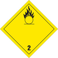 Brady 09797R Oxygen TDG Placard, Adhesive Vinyl