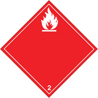 Brady 09024R Flammable Gases TDG Placard, Adhesive Vinyl