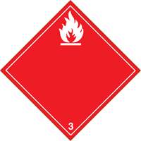 Brady 09028R Flammable Liquids TDG Placard, Plastic