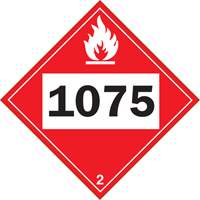 Brady 09092R1075 1075 Liquefied Petroleum Flammable Gas TDG Placard, Plastic