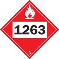 Brady 09095R 1263 Plaque-&eacute;tiquette TMD 1263 pour liquide inflammable peinture, Plastique