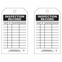 Inspection Record Tags, Polyester, 4" W x 7" H, English  SX413 | TENAQUIP