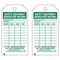 Brady 86557 Inspection Record Tags, Polyester, 3" W x 5-3/4" H, English