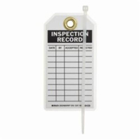Brady 86438 Inspection Record Tags, Polyester, 3" W x 5-3/4" H, English