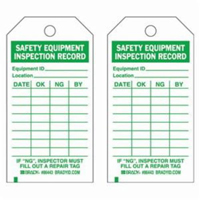 Brady 86443 &eacute;tiquettes de rapport d'inspection de s&eacute;curit&eacute;, Polyester, 3" la x 5-3/4" h, Anglais