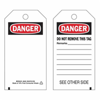 Brady 86455 &eacute;tiquettes de s&eacute;curit&eacute; auto-plastifiantes, Polyester, 3" la x 5-3/4" h, Anglais