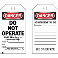 Brady 86461 Self-Laminating Safety Tags, Polyester, 3" W x 5-3/4" H, English