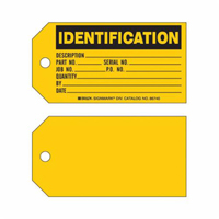 Brady 86740 "Identification Production" Tags, Paper, 5-3/4" W x 3" H, English