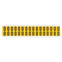 Individual Number and Letter Labels, 0, 5/8" H, Black on Yellow  SY853 | TENAQUIP