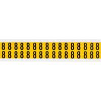 Brady 1520-8 &eacute;tiquettes de lettres et chiffres individuels, 8, 5/8" h, Noir sur jaune