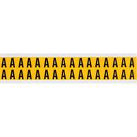 Brady 1520-A &eacute;tiquettes de lettres et chiffres individuels, A, 5/8" h, Noir sur jaune