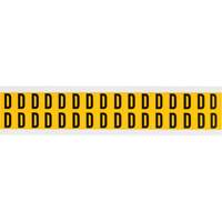 Brady 1520-D Individual Number and Letter Labels, D, 5/8" H, Black on Yellow