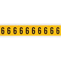 Brady 1530-6 &eacute;tiquettes de lettres et chiffres individuels, 6, 1" h, Noir sur jaune