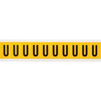 Étiquette de lettres & chiffres individuels, U, 1" h, Noir sur jaune  SY923 | TENAQUIP