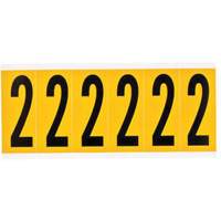 Individual Number and Letter Labels, 2, 2" H, Black on Yellow  SY931 | TENAQUIP