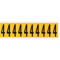 Brady 1534-4 &eacute;tiquettes de lettres et chiffres individuels, 4, 2" h, Jaune sur noir