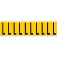 Brady 1534-L Individual Number and Letter Labels, L, 2" H, Black on Yellow