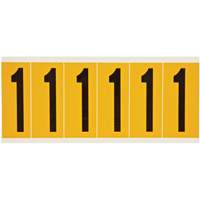 Brady 1550-1 &eacute;tiquettes de lettres et chiffres individuels, 1, 3" h, Noir sur jaune