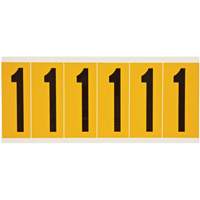 Étiquettes de lettres et chiffres individuels, 1, 3" h, Noir sur jaune  SY968 | TENAQUIP